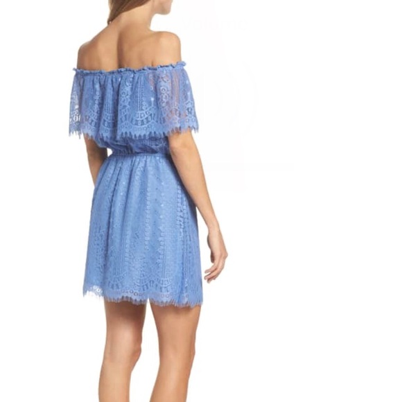 Lace Ruffle Off the Shoulder Dress - Picture 2 of 6